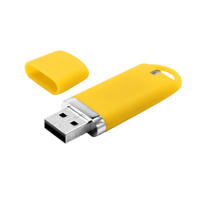 Флешка Shape с покрытием Софт Тач 16 GB, желтая