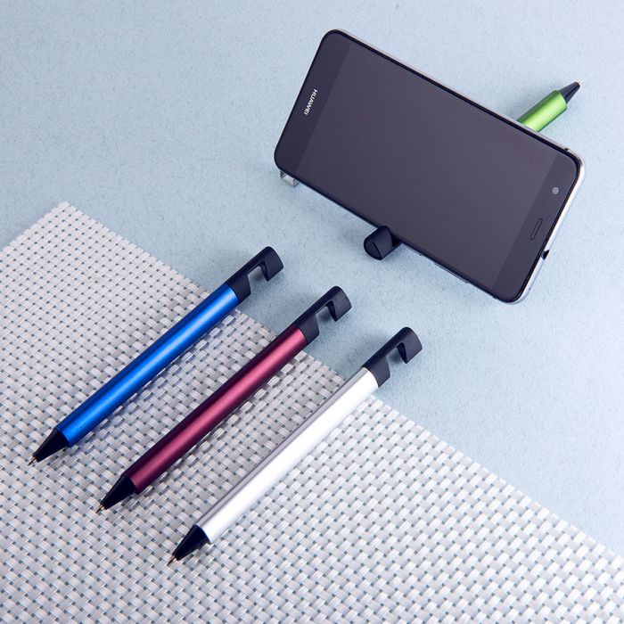 Ручка шариковая N5 с подставкой для смартфона, бордовый