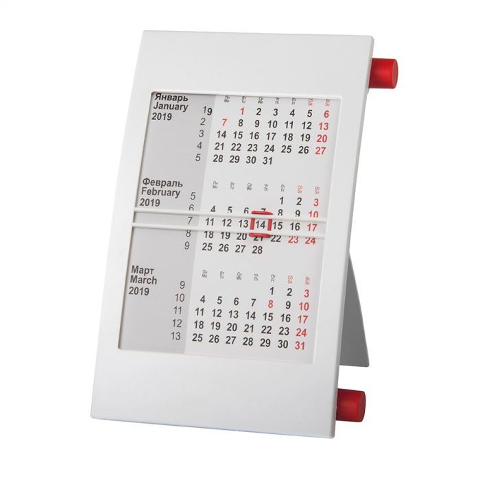 Календарь настольный на 2 года, красный, белый