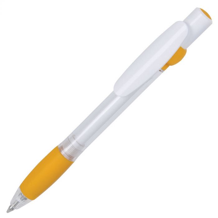Ручка шариковая с грипом ALLEGRA SWING, желтый, белый