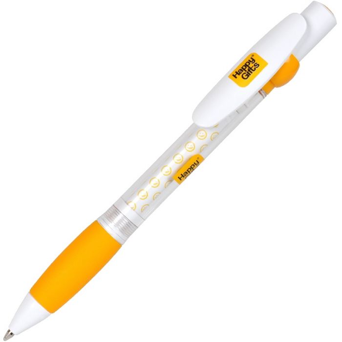 Ручка шариковая с грипом ALLEGRA SWING, желтый, белый