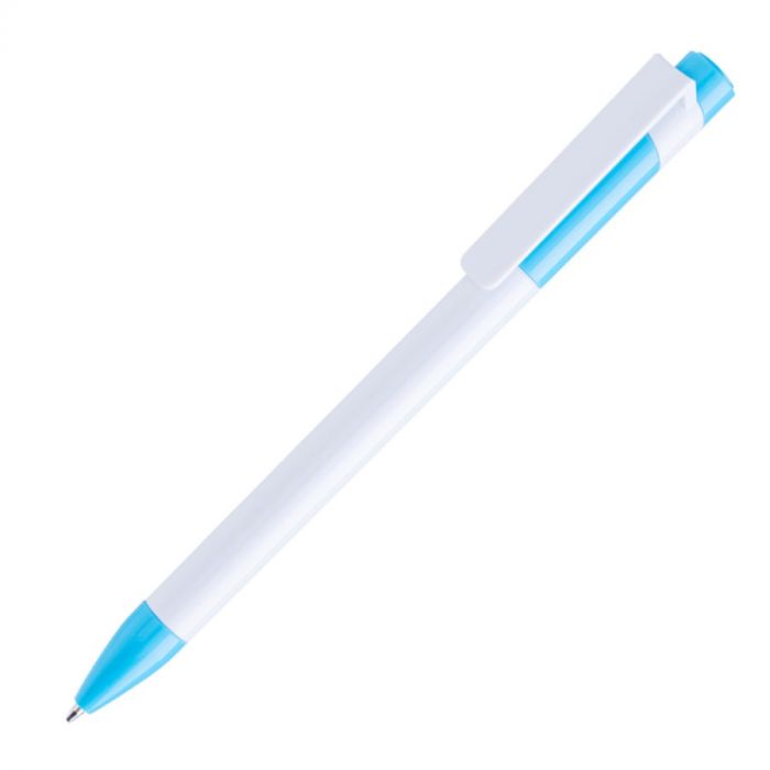 Ручка шариковая MAVA, белый, голубой