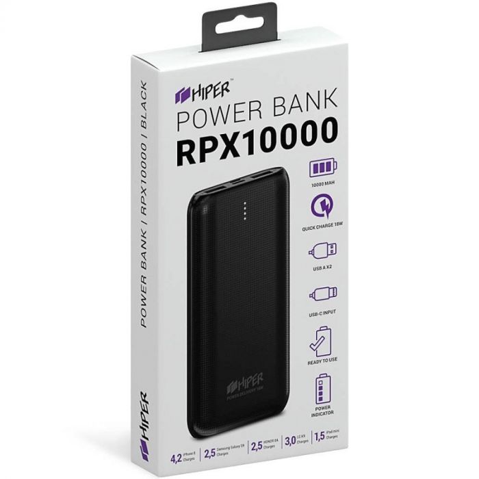 Универсальный аккумулятор RPX10000, черный