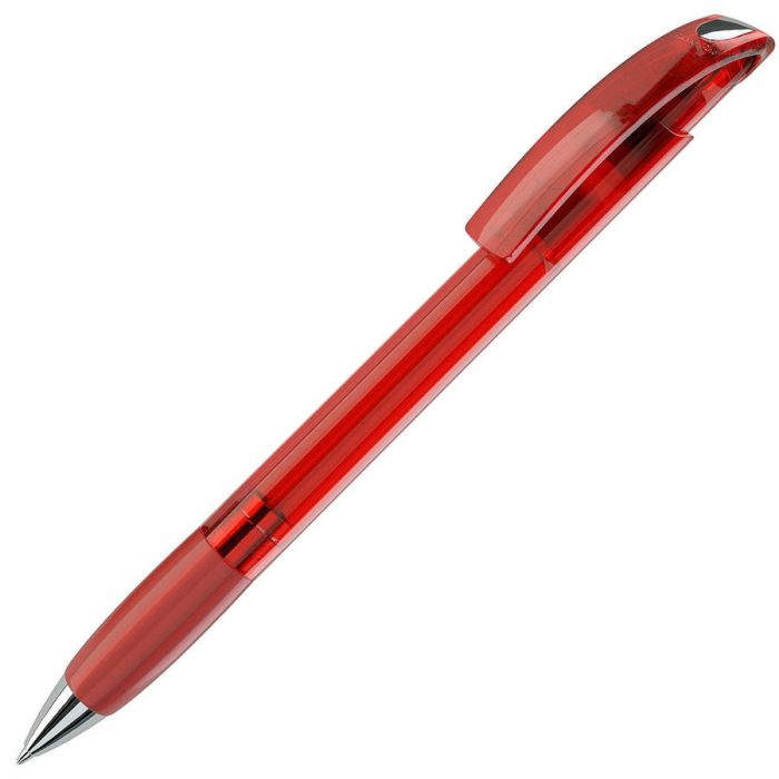 Ручка шариковая с грипом NOVE LX, красный, серебристый