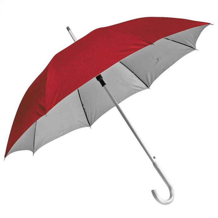 Зонт-трость SILVER, красный, серебристый