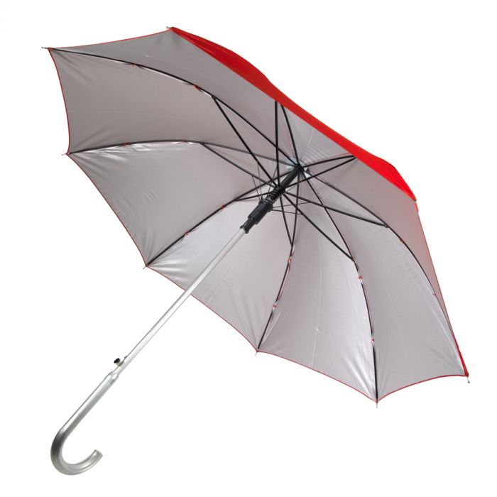 Зонт-трость SILVER, красный, серебристый