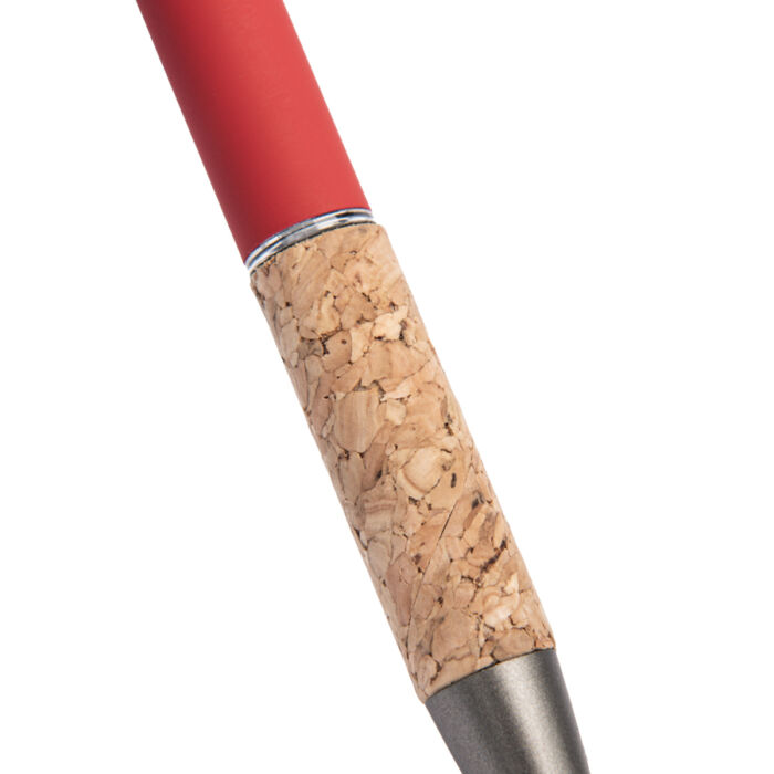 Ручка шариковая FACTOR GRIP со стилусом, красный, серый