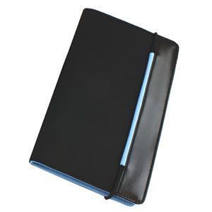 Визитница New Style на резинке (60 визиток), голубой, черный