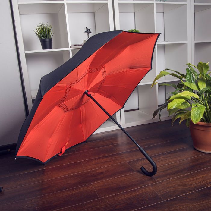 Зонт-трость наоборот ORIGINAL, красный