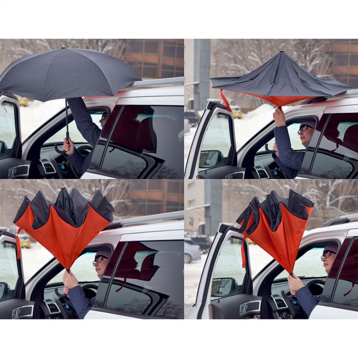 Зонт-трость наоборот ORIGINAL, красный