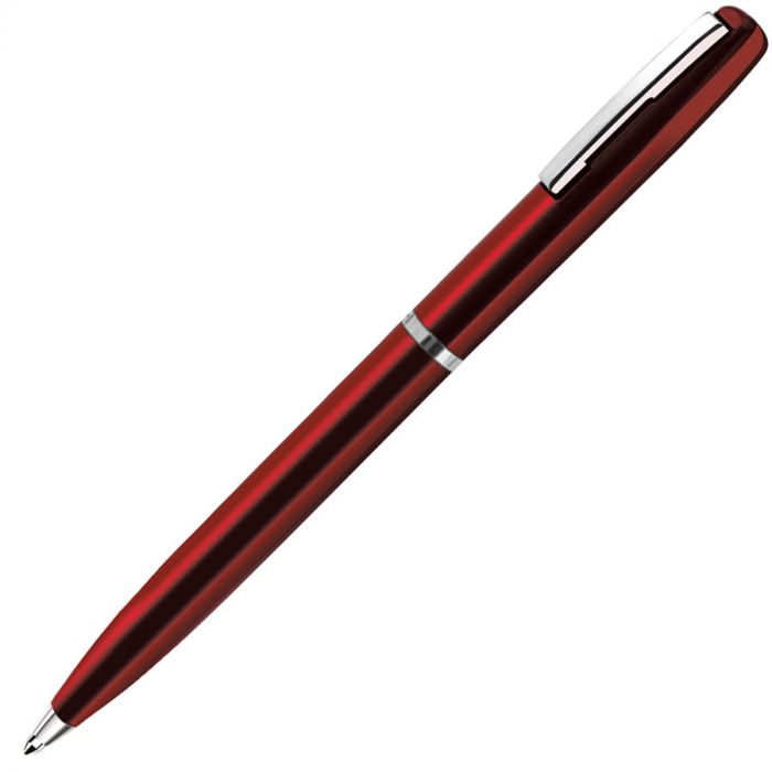Ручка шариковая CLICKER, красный, серебристый