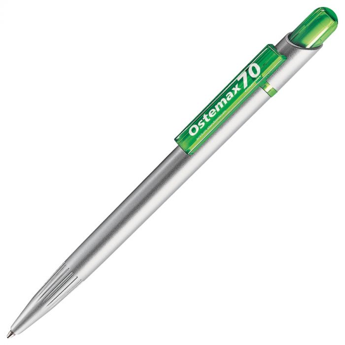 Ручка шариковая MIR SAT, зеленый, серебристый