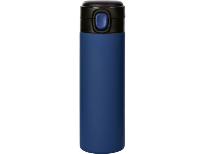 Вакуумная термокружка Waterline c кнопкой Guard, 400 мл, тубус, темно-синий