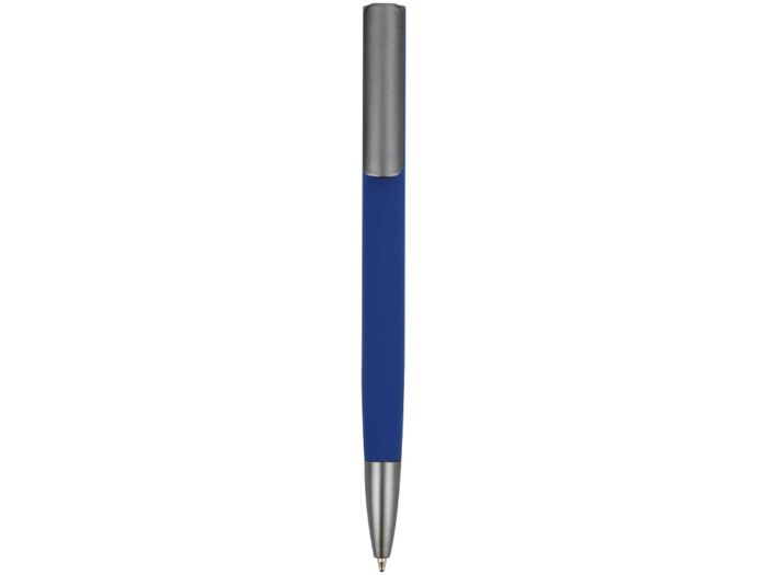 Ручка металлическая шариковая Insomnia софт-тач с зеркальным слоем, темно-синяя с серым