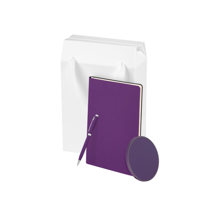Подарочный набор Auris, фиолетовый (ежедневник, зарядное устройство, ручка)