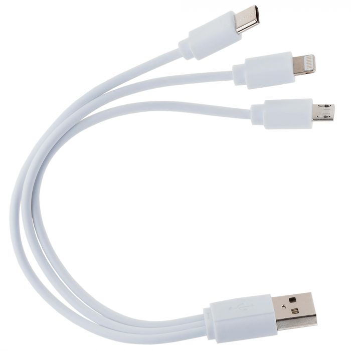 Кабель USB 3 в 1 (Micro, Type-C, Lightning) Белый