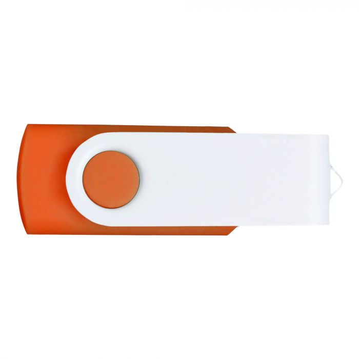 Флешка TWIST WHITE COLOR Оранжевая с белым, 16 ГБ