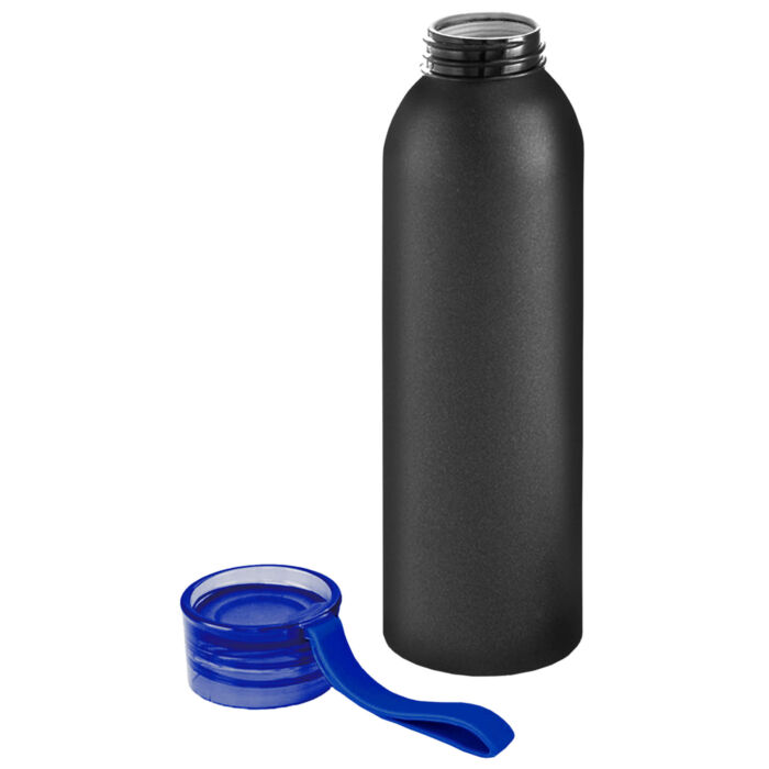 Бутылка для воды VIKING BLACK 650мл. Черная с синей крышкой
