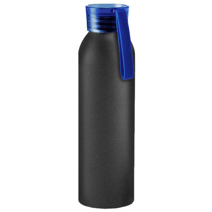 Бутылка для воды VIKING BLACK 650мл. Черная с синей крышкой