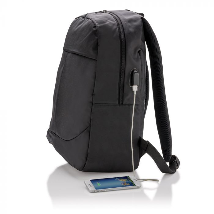 Рюкзак для ноутбука Power с USB-портом, черный