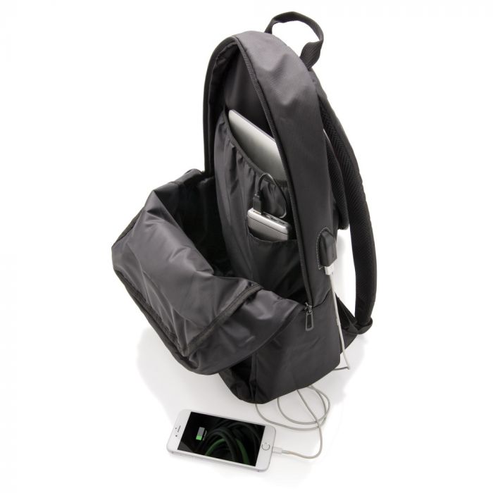 Рюкзак для ноутбука Power с USB-портом, черный