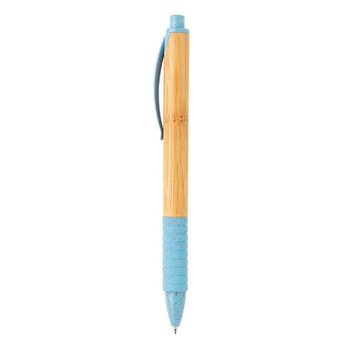 Ручка из бамбука и пшеничной соломы, Голубой