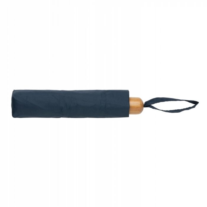 Компактный зонт Impact из RPET AWARE™ с бамбуковой рукояткой, d96 см