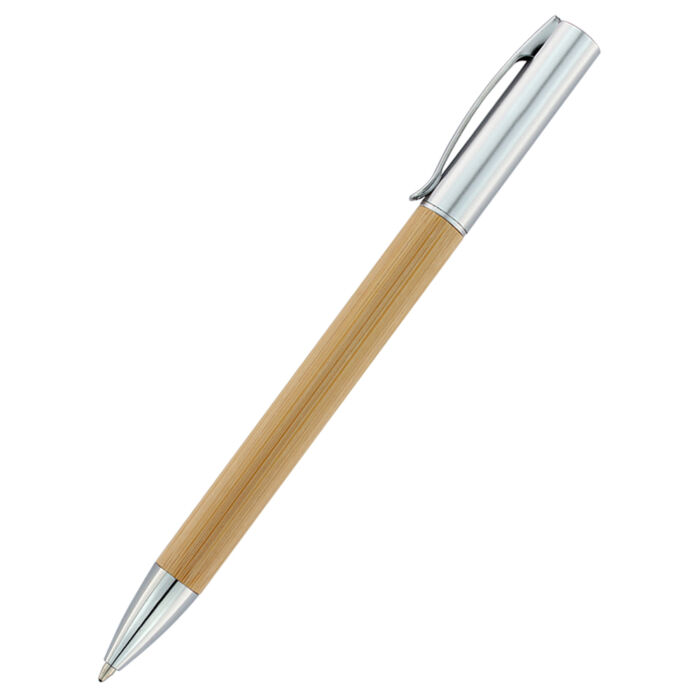 Ручка Игнасия с корпусом из бамбука, серебристый