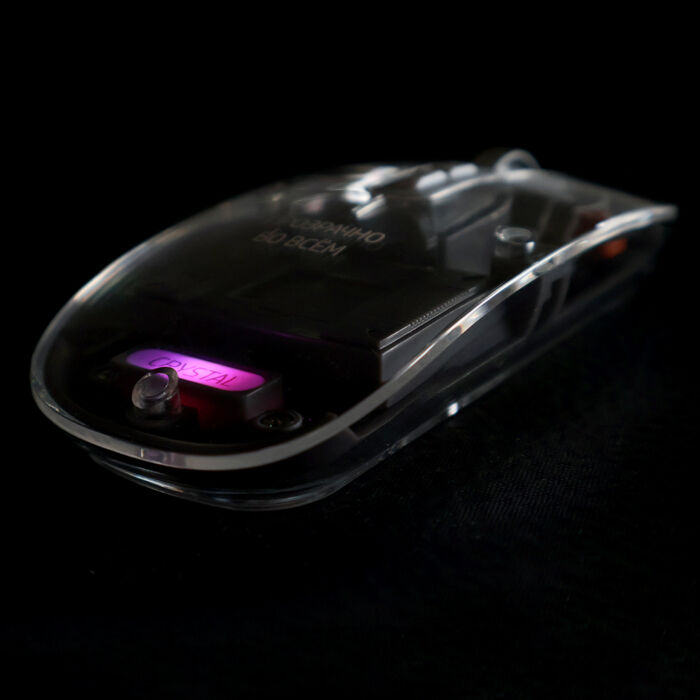 Мышь компьютерная беспроводная прозрачная Crystal, черная
