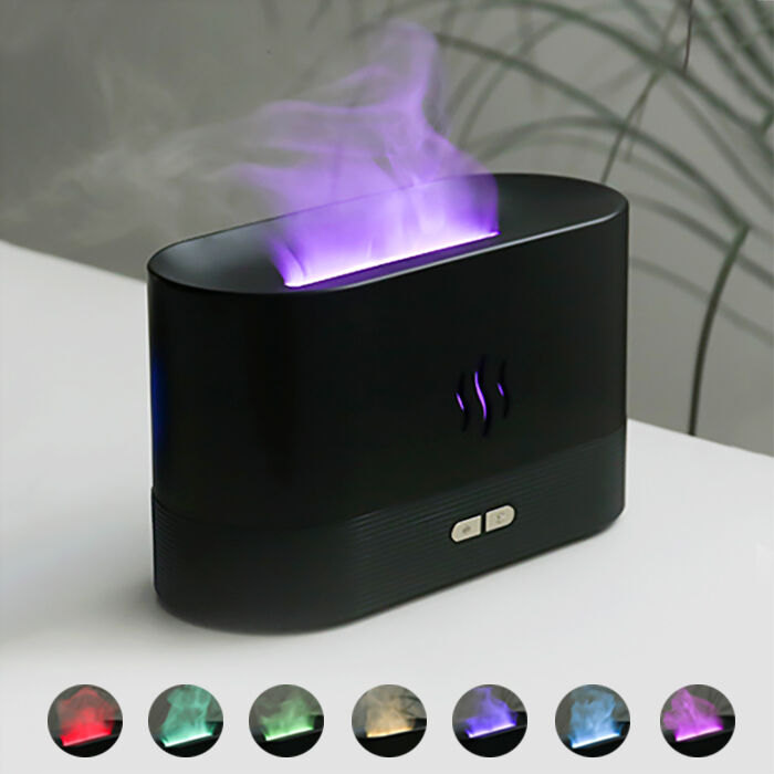 Светодиодный USB увлажнитель-ароматизатор Flame RGB, черный