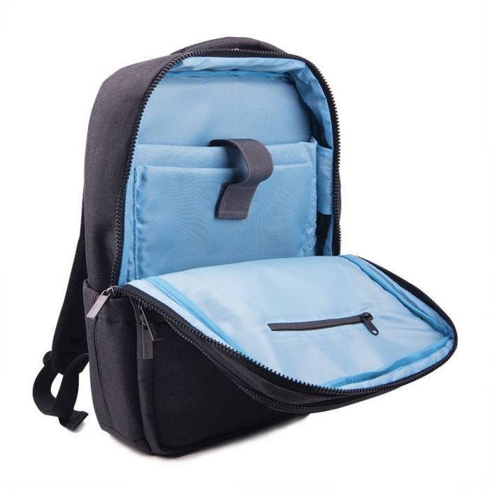 Функциональный рюкзак CORE с RFID защитой, тёмно-серый, голубой