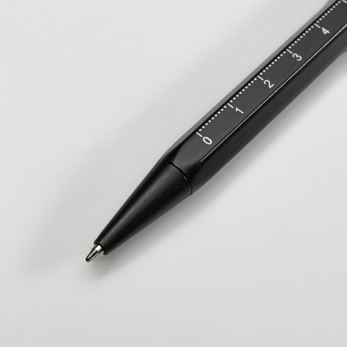 Ручка шариковая MASTER со стилусом и линейкой, черный