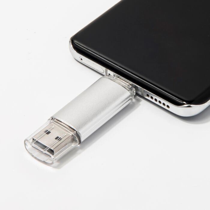 USB flash-карта ASSORTI OTG Type-C (16Гб), серебристый