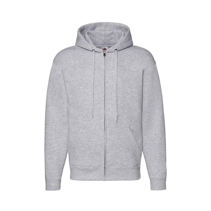 Толстовка PREMIUM HOODED SWEAT JACKET 260, серый меланж