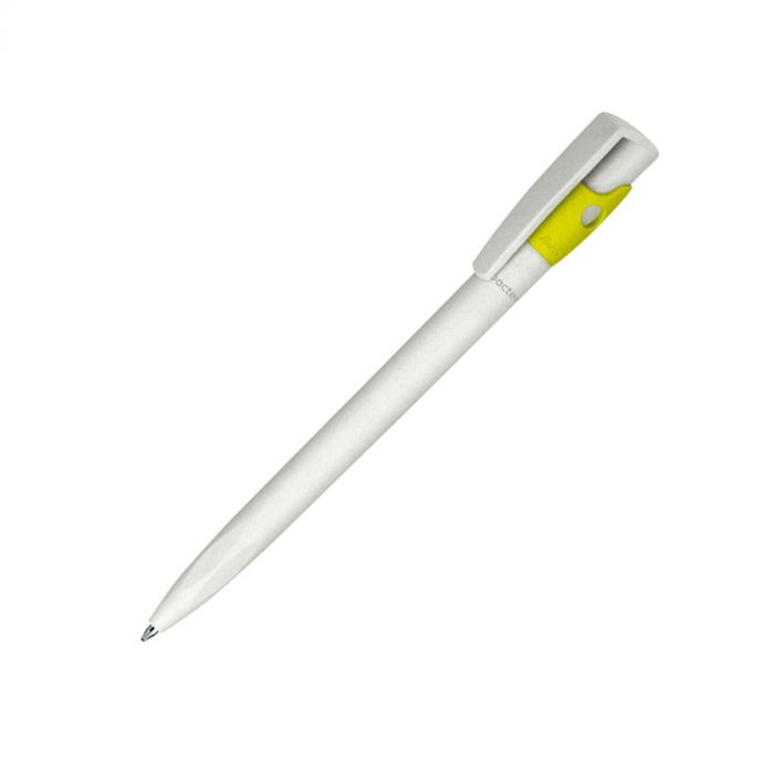 Ручка шариковая KIKI EcoLine SAFE TOUCH, белый, желтый