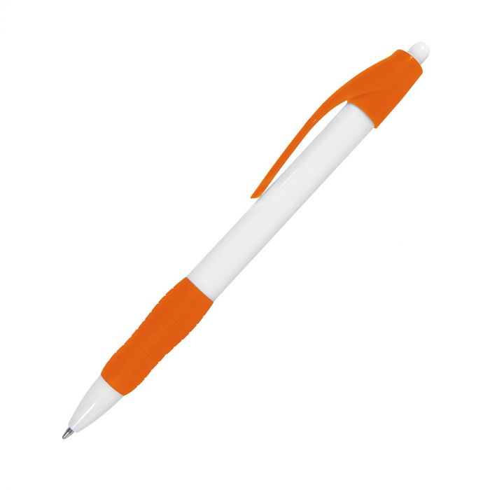 Ручка шариковая с грипом N4, белый, оранжевый