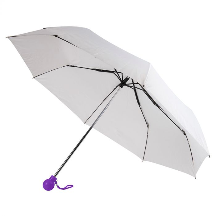 Зонт складной FANTASIA, белый, фиолетовый
