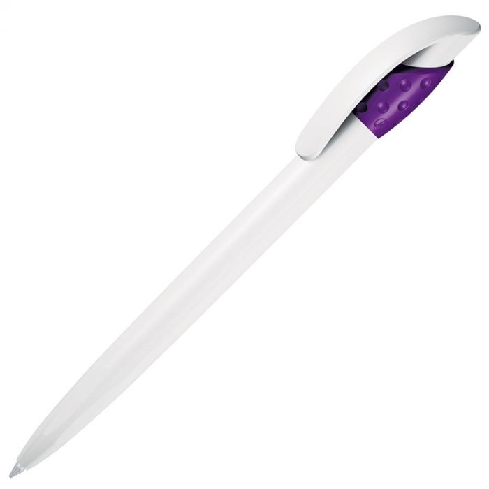 Ручка шариковая GOLF WHITE, белый, фиолетовый