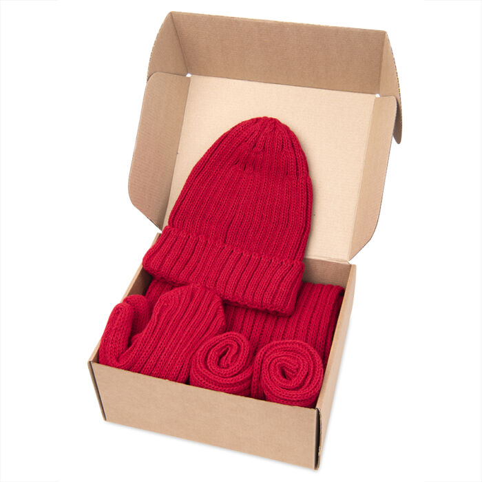 Набор подарочный НАСВЯЗИ©: шапка, красный