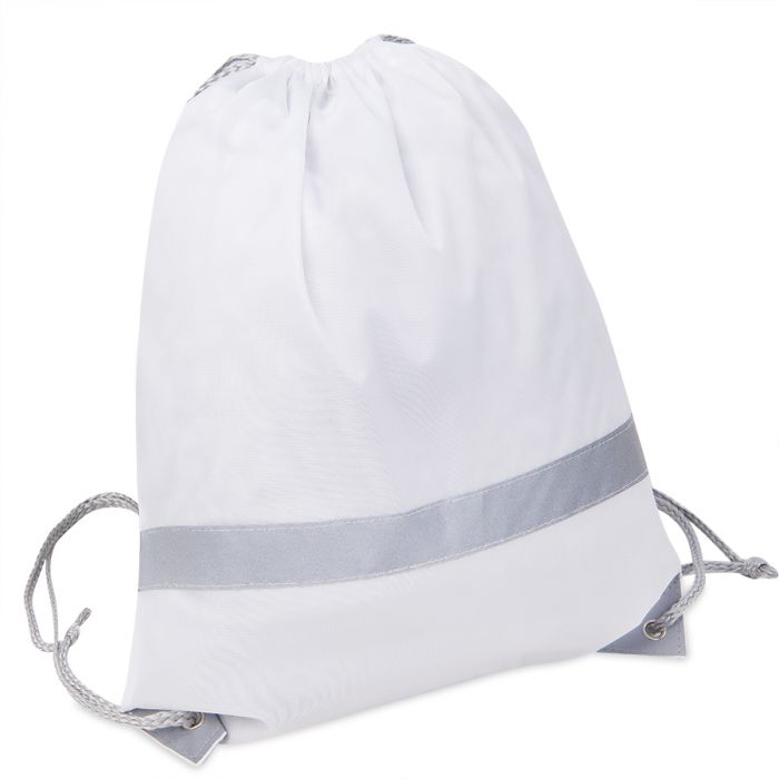 Рюкзак мешок RAY со светоотражающей полосой, белый