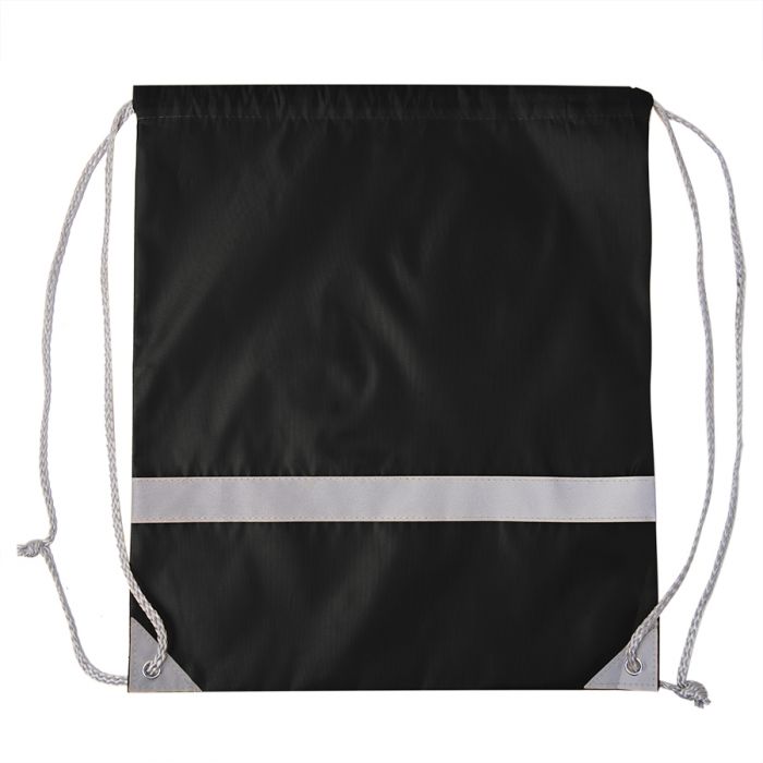 Рюкзак мешок RAY со светоотражающей полосой, черный