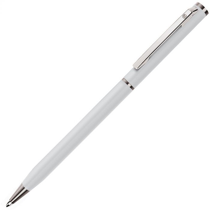 Ручка шариковая SLIM, белый, серебристый