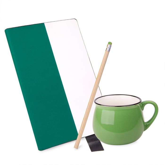Подарочный набор LAST SUMMER: бизнес-блокнот, белый, зеленый