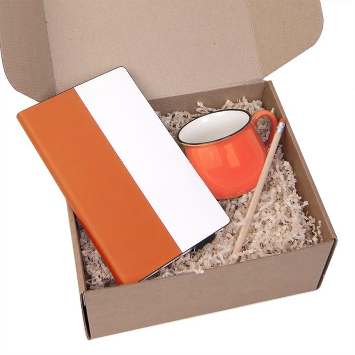 Подарочный набор LAST SUMMER: бизнес-блокнот, белый, оранжевый