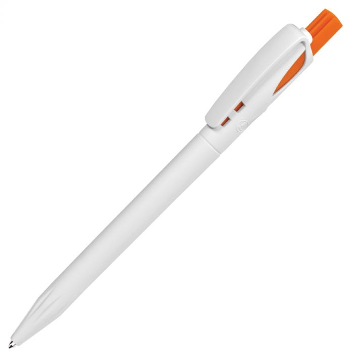 Ручка шариковая TWIN WHITE, белый, оранжевый