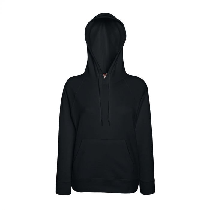 Толстовка женская без начеса LIGHTWEIGH HOODED SWEAT 240, черный