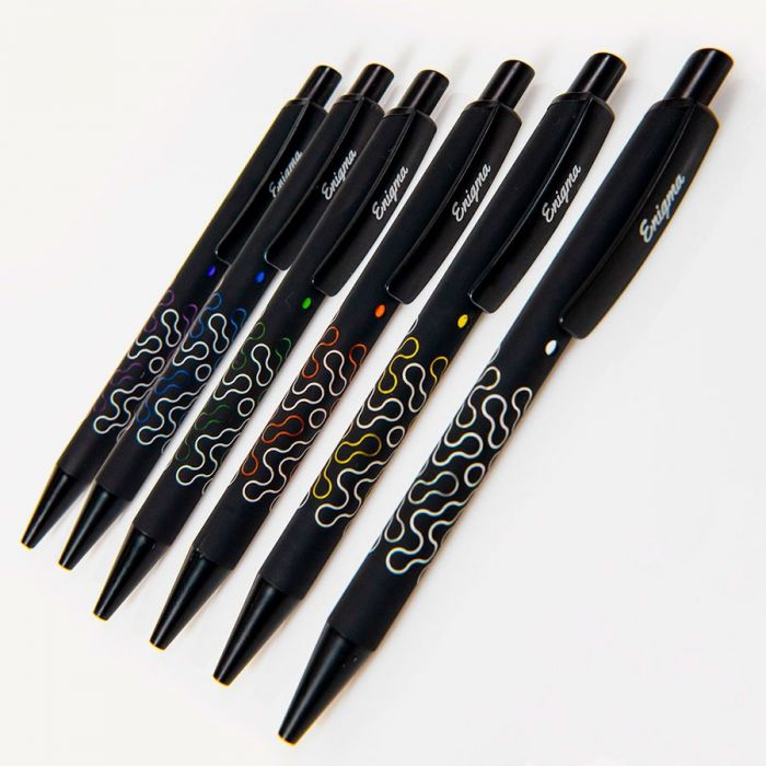 Ручка шариковая ENIGMA, черный, голубой