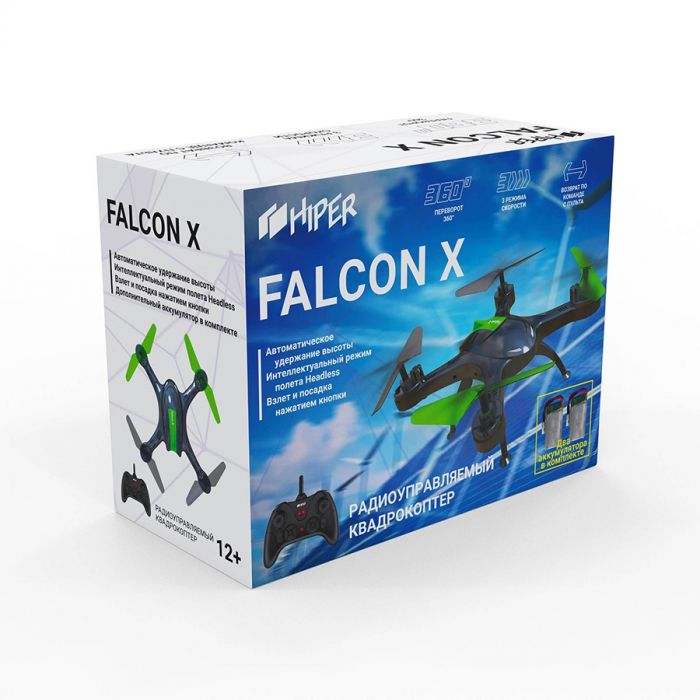 Квадрокоптер радиоуправляемый HIPER FALCON X, черный