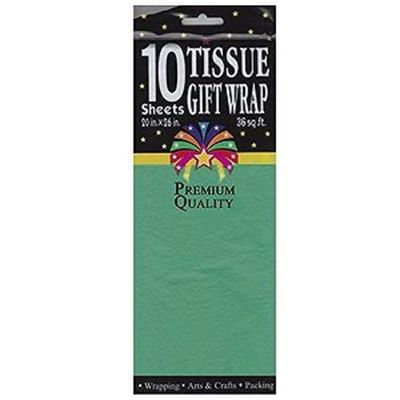 Упаковочная бумага Тишью 10 листов в упаковке, зеленый