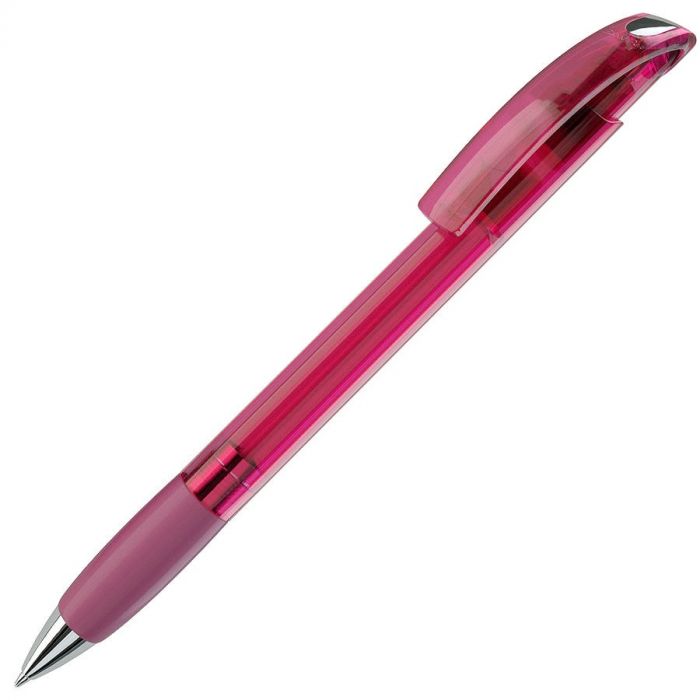Ручка шариковая с грипом NOVE LX, розовый, серебристый